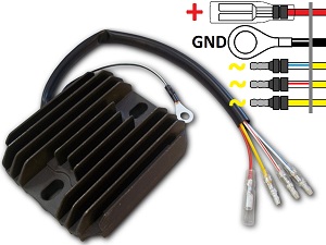 CARR071 - Yamaha XT500 XT550 XT600 TT600 SR250 Voltage regulator rectifier (SH522G-12, SH222) CARR071 - Yamaha XT500 XT550 XT600 TT600 SR250 Voltage regulator rectifier (SH522G-12, SH222)