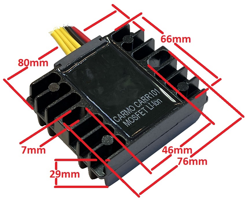 CARR071 Yamaha XT500 XT550 XT600 TT600 SR250 voltage regulator rectifier dimentions hole size