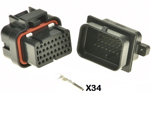 Moto Guzzi Aprilia IAW 34 way ECU CDI ECM Ducati Monster dashboard motorcyle connector set