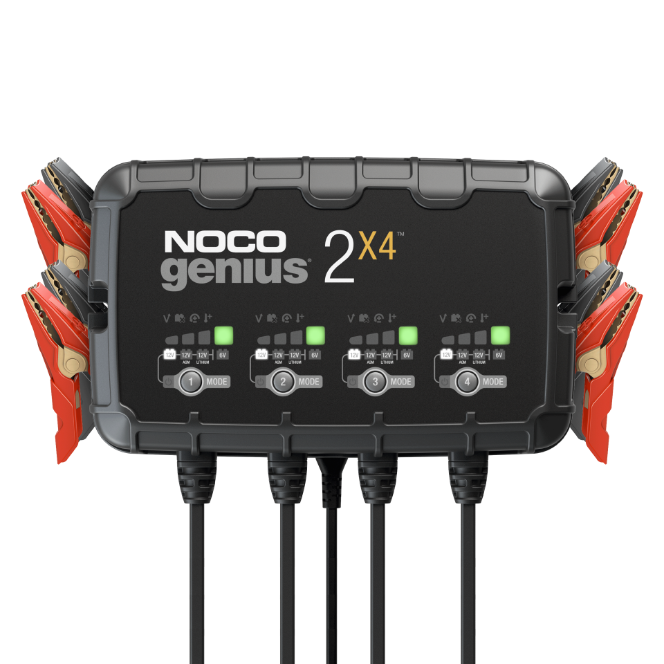 Noco Genius 2x4 - quadruple 6V/12V Battery Charger trickle charger (also suitable for Lithium Ion batteries) Noco Genius 2x4 - quadruple 6V/12V Battery Charger trickle charger (also suitable for Lithium Ion batteries)
